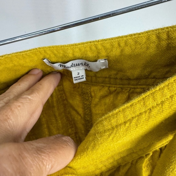 Madewell mustard Tie Palisade Button-Front Midi Skirt 2 XS S - Picture 7 of 9